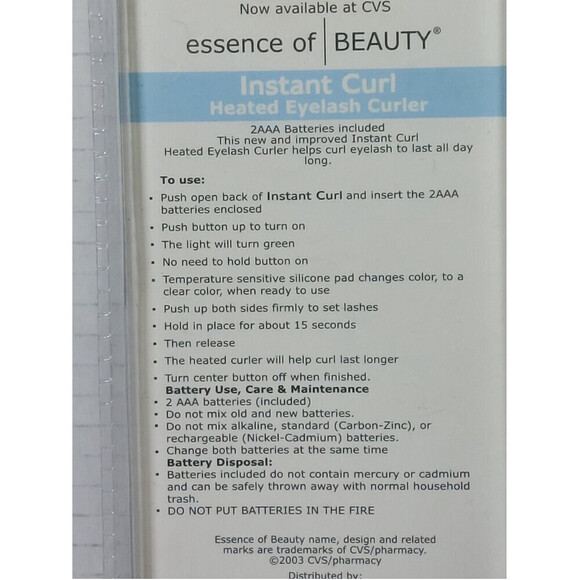 Essence Of Beauty Instant Curl Heated Eyelash Curler Brand New - Picture 4 of 4